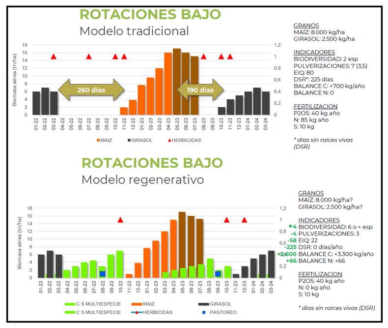 &nbsp;Evoluci&oacute;n de las rotaciones en un sistema de agricultura regenerativa en ambientes bajos.