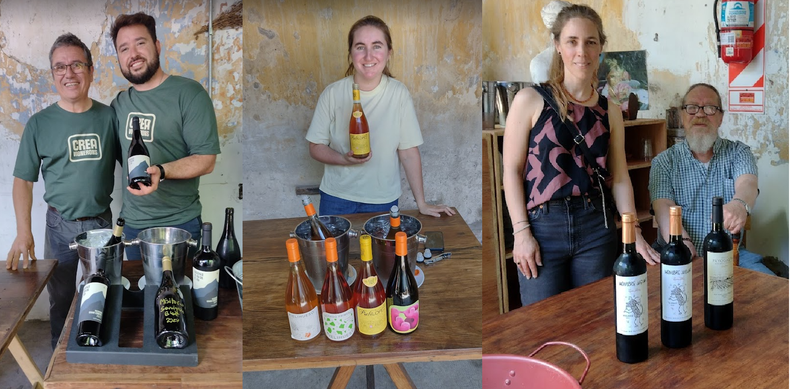 De izquierda a derecha. Ignacio y Alejandro Lozano de Bodega del Gredal, Celina Bartolomé de Pielihueso y Cristóbal y Florencia Sola de Bodega Payogasta.