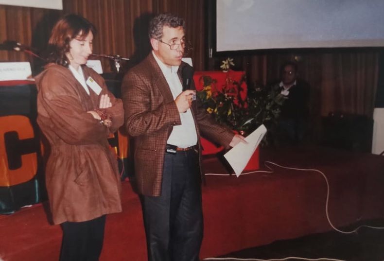 Inés Durañona de Mussat y Pablo Roberto Mussat durante un congreso CREA.